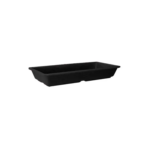 GET ML-121-BK Milano Entree Dish, 16oz (20oz Rim), 9-1/4" x 4-3/4", Black Rectangular Melamine Plate