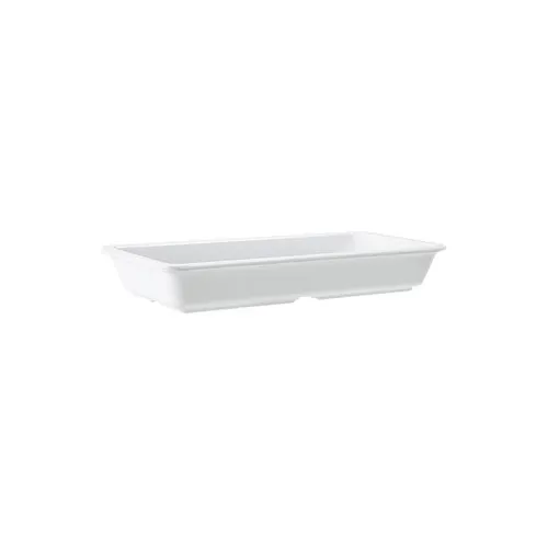 GET ML-121-W Milano Entree Dish, 16oz, 9-1/4" x 4-3/4" Rectangular Melamine Plate, White Dishwasher Safe