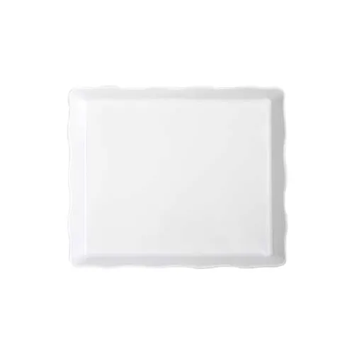 GET ML-155-W Bake & Brew Display Tray, 14" x 11-1/2", Rectangular, Scallop Edge, Melamine, White