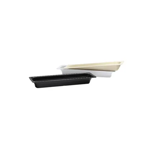 GET ML-158-BK Food Pan, GN 1/2 Long 20.87" x 6-1/2", 2-1/2" Deep, Black Melamine, Dishwasher Safe