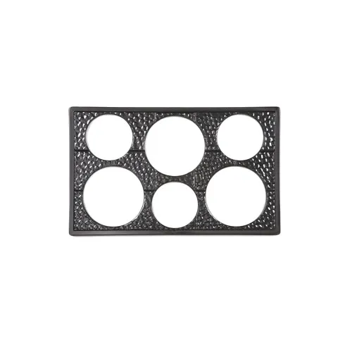 GET ML-161-BK Black Melamine Tile Inset 6 Cutouts for CR-0120/0150/0270/1000 Crocks NSF