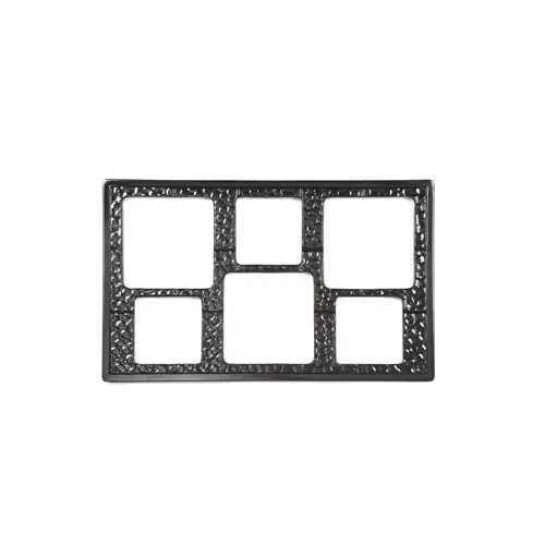 GET ML-162-BK Tile Inset, Black Melamine, 6 Cut Outs (2 Sizes), Dishwasher Safe, NSF