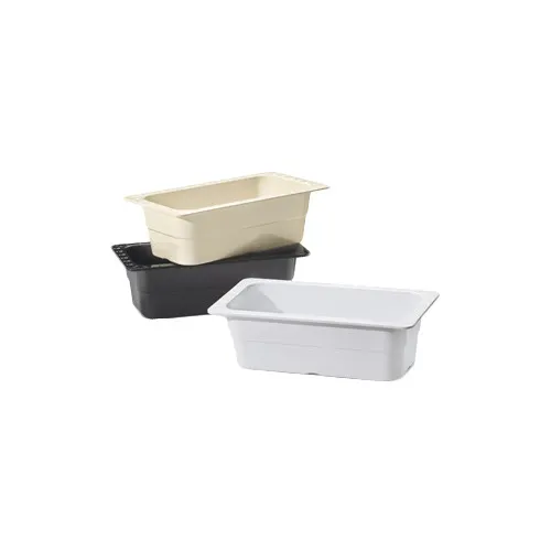GET ML-20-W Food Pan, GN 1/3 Size (13" x 7"), 4" Deep, Melamine, White, NSF