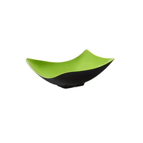GET ML-219-G/BK Brasilia™ Bowl, 1.9 Qt., 11.5" x 8.1" x 5"H, Rectangular Melamine, Green/Black