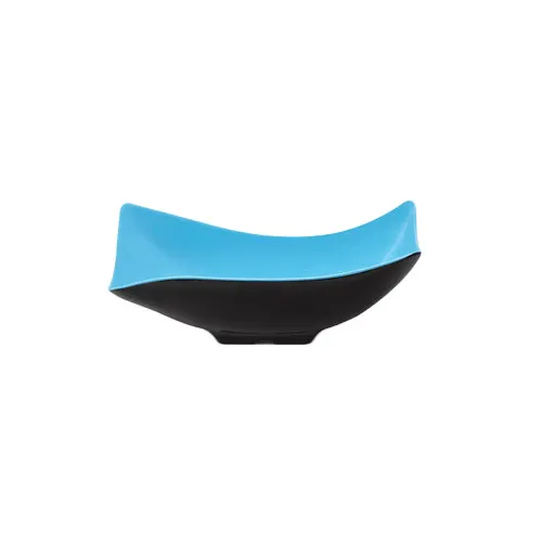 GET ML-220-BL/BK Brasilia™ Bowl 4 Qt. 16" x 10.5" x 6"H Rect. Melamine Blue/Black Dish‑Safe BPA‑Free
