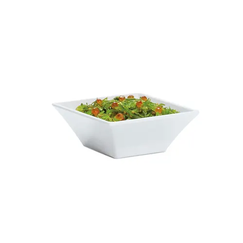 GET ML-238-W Siciliano Square White 14oz Melamine Bowl, 5”×5”×2”, BPA‑Free, Dishwasher Safe, NSF