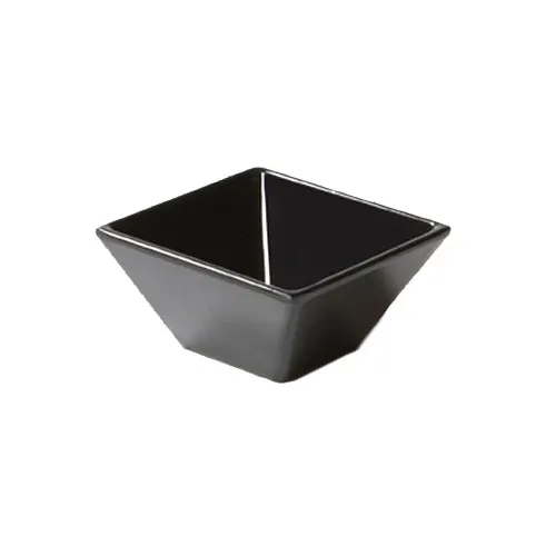 GET ML-257-BK Siciliano Petite Square Bowl, 3 Oz, 3" x 1-1/2", Black Melamine, Dishwasher Safe