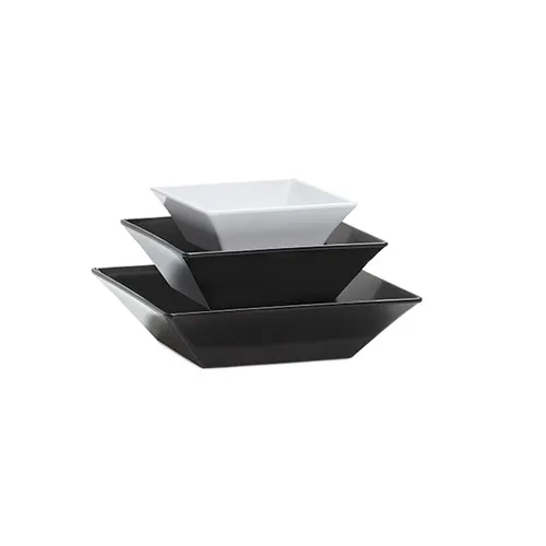 GET ML-279-BK Siciliano Bowl, 23 Oz, 6" x 2"H, Square, Black, Melamine, Break-Resistant