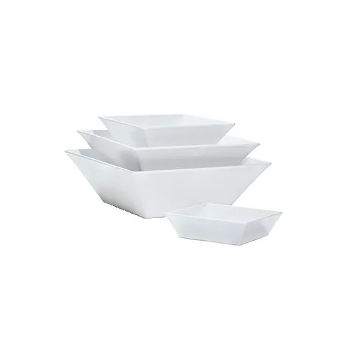 GET ML-281-W Siciliano® Bowl, 2.3 Qt., 9" x 2-1/2" Deep, Square, Melamine, White