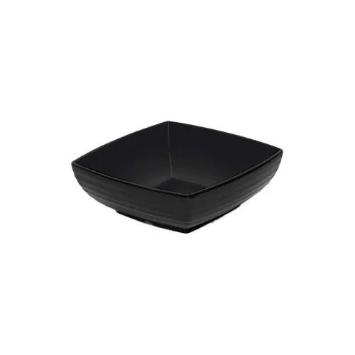 GET ML-66-BK Milano™ Bowl, 1-3/4 Qt. (1.8 Qt. Rim Full), 8" x 2-3/4"H, Square, Break-Resistant, Black