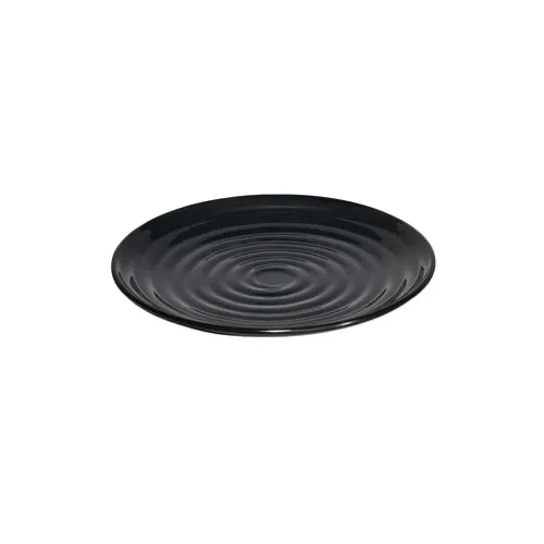 GET ML-83-BK Milano Plate, 12-1/2" Dia., Break-Resistant, Dishwasher Safe, Melamine, Black