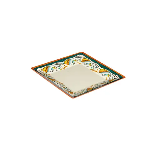 GET ML-90-BF Bella Fresco Plate, 12" x 12", Square, Break-Resistant, Melamine, Designs/Patterns