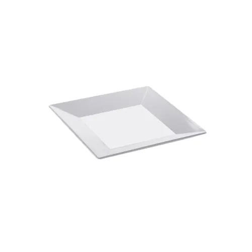 GET ML-90-W Siciliano Plate, 12" White Square, Wide Rim, Break‑Resistant Melamine, Dishwasher‑Safe NSF