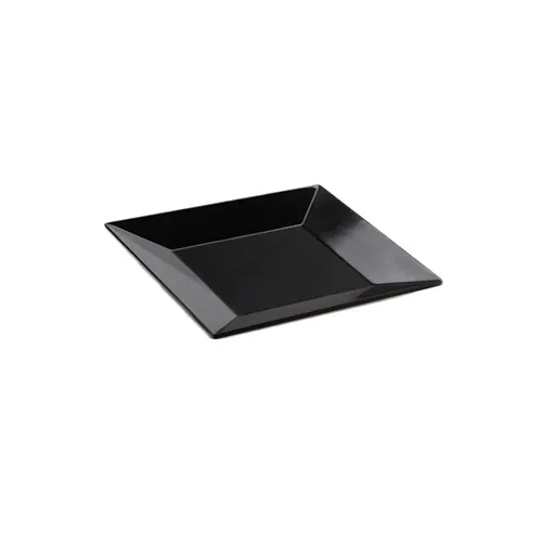 GET ML-92-BK Siciliano Square Plate, 16" Black, Wide Rim, Break‑Resistant Melamine, Dishwasher Safe