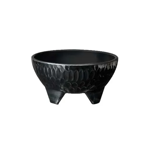 GET MOJ-802-BK Molcajete Bowl, 10 Oz, 5" Dia. x 2-1/2" H, Black Melamine, Dishwasher Safe - 1 Dozen