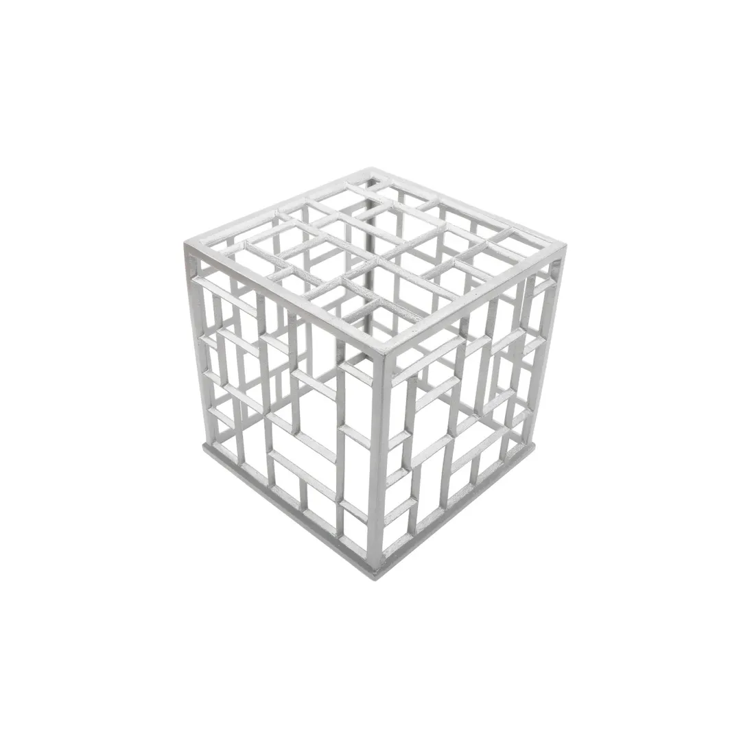 GET MONPDC10WW Bugambilia Mondrian Riser, 10" L x 10" W x 14-1/2" H Square Aluminum, White Finish