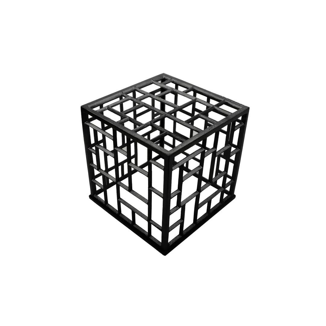 GET MONPDC11BB Bugambilia Mondrian Riser, 11" L x 11" W x 10.75" H, Square Aluminum, Black
