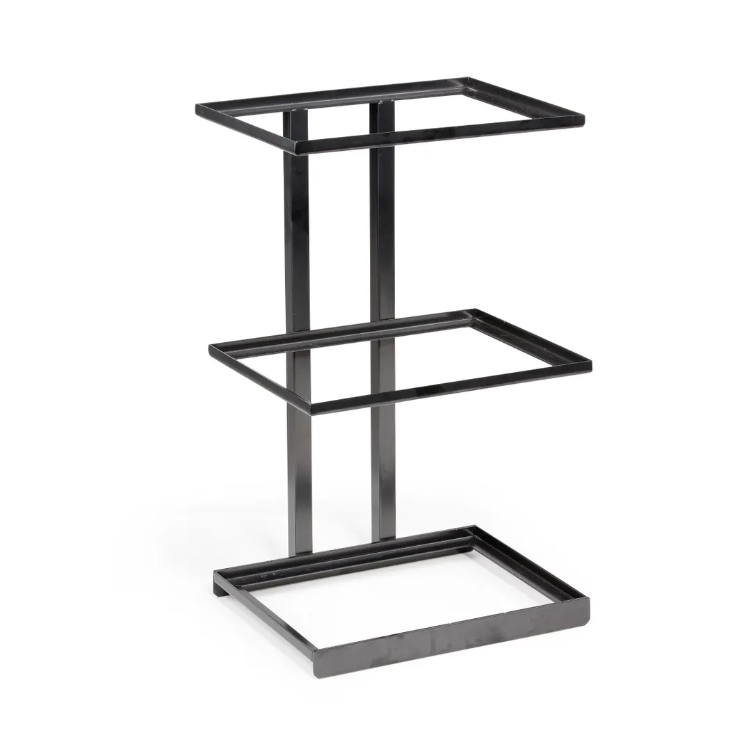 GET MTS-20L-MG Merchandiser Stand, 3‑Tier 20‑1/2" Tall Metal Gray Base, Holds 3 12" x 9‑1/4" Baskets