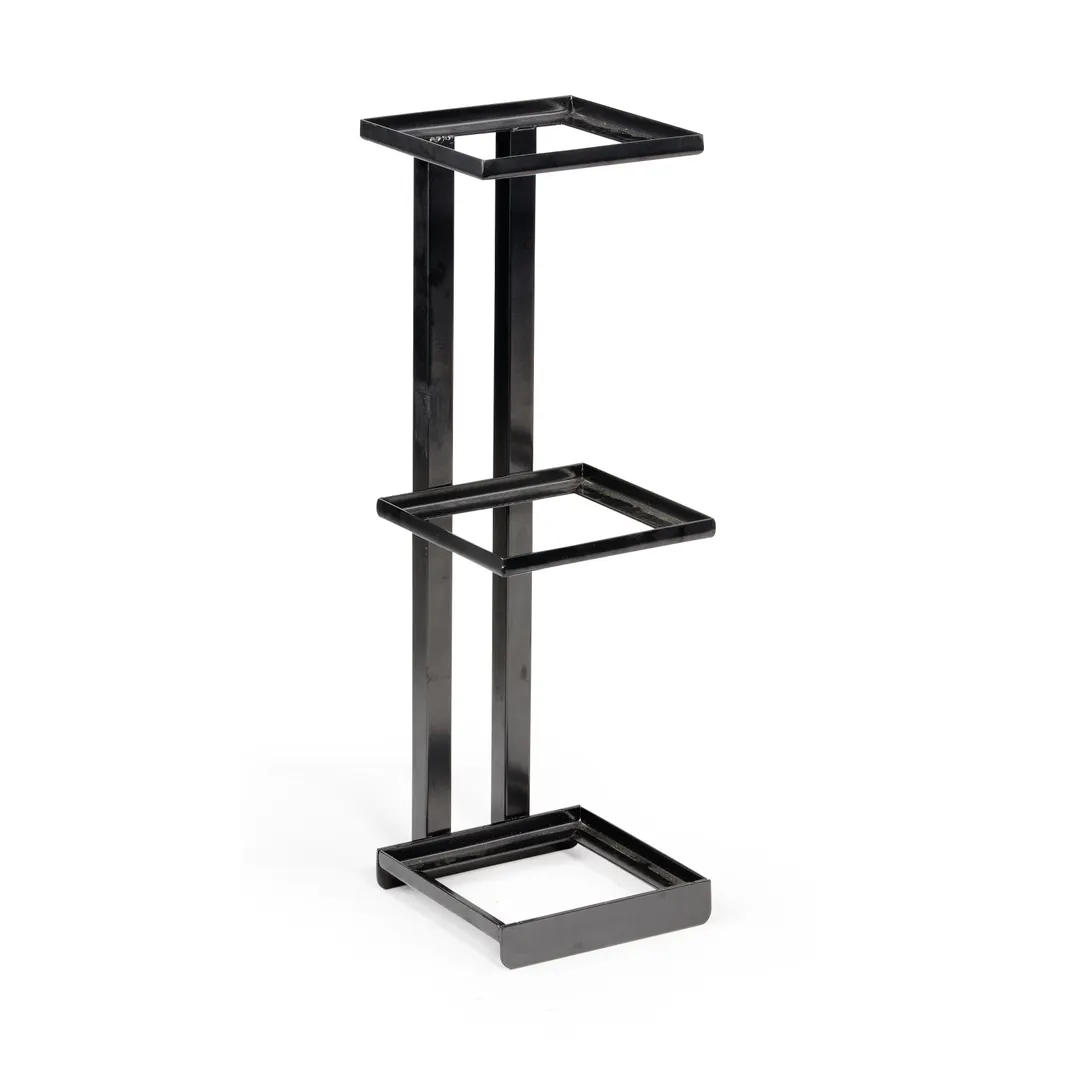 GET MTS-20S-MG Urban Renewal 3‑Tier Square Stand, 20‑7/16" Height, Metal Gray Holds 3 6‑1/4" Baskets