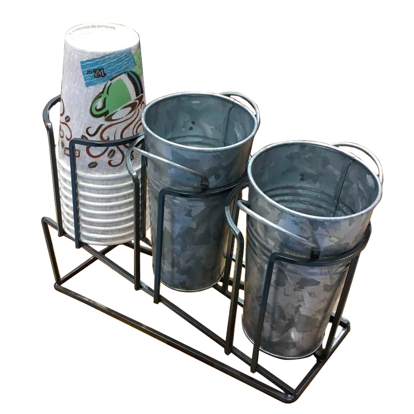 GET MTS-3T-MG Urban Renewal Cup & Lid Organizer, 3-Tier, 11-1/4" x 4" x 7-3/4", Angled Metal Gray