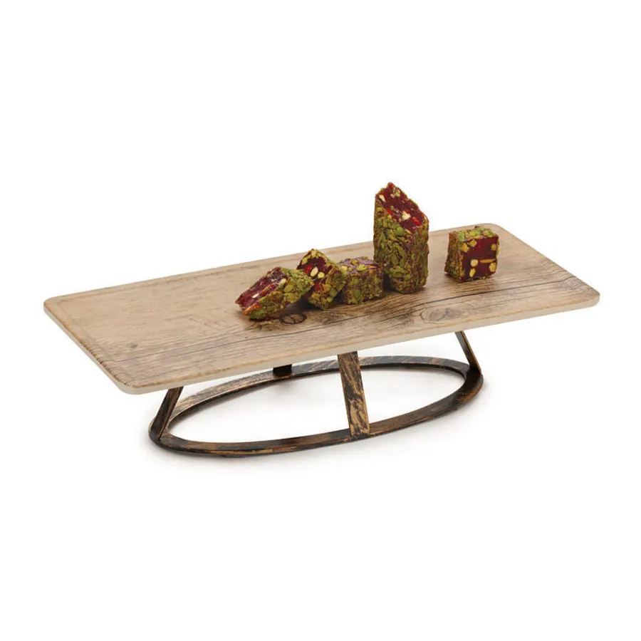 GET MTS-OV3-AB Madison Avenue Display Board Stand, 8" x 2-3/4" Oval 2-Tier Metal Antique Brass