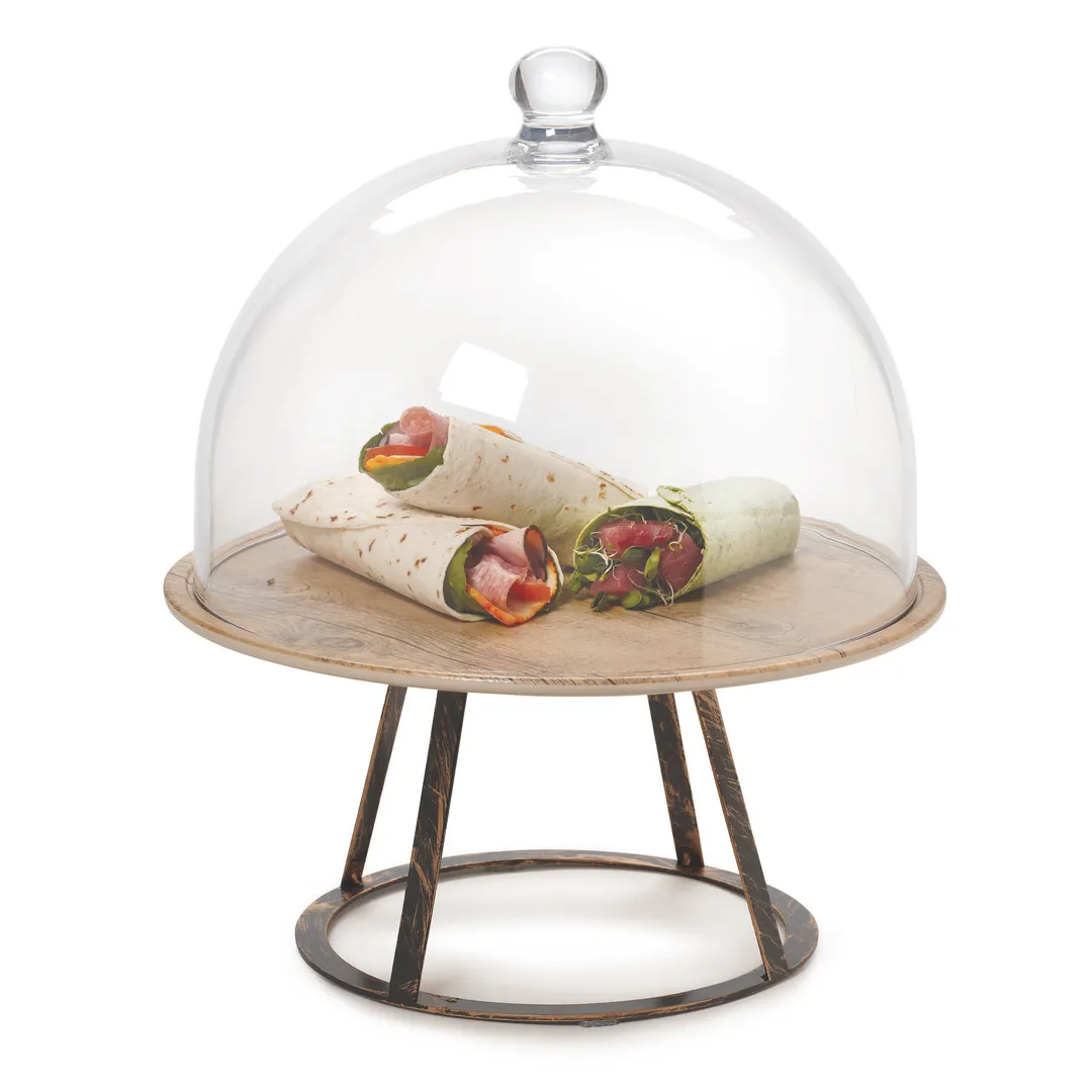 GET MTS-R6-AB Madison Avenue Stand, 2-Tier Metal, 6-3/4" Top, 9" Bottom, 6" Height, Antique Brass