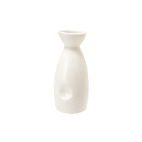 GET NC-4003-W Japanese Sake Bottle, 9 Oz., 6" Height, Porcelain White, 1 Dozen