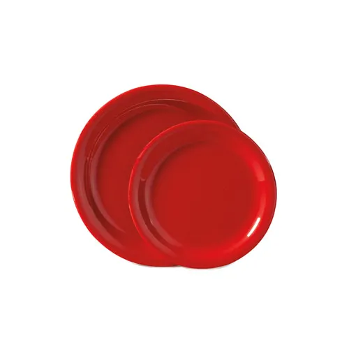 GET NP-7-RSP Red Plate – 7-1/4" Round Narrow Rim Melamine Dishwasher Safe BPA‑Free NSF - Dozen