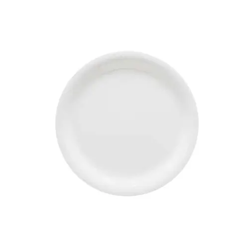 GET NP-9-DW - Diamond White 9" Round Plate, Narrow Rim, Melamine White - Dozen