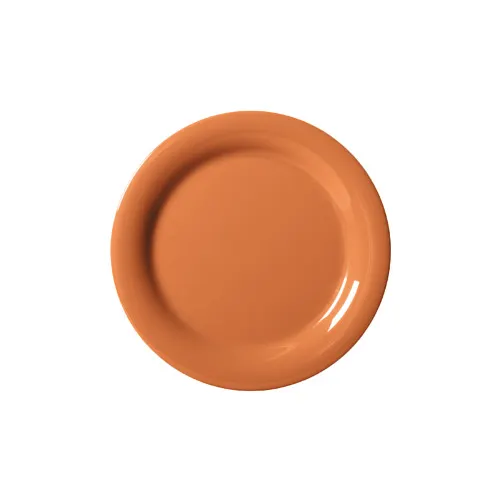 GET NP-9-PK Diamond Harvest™ Plate, 9" Dia Round Narrow Rim Melamine Orange BPA‑Free - 1 Dozen