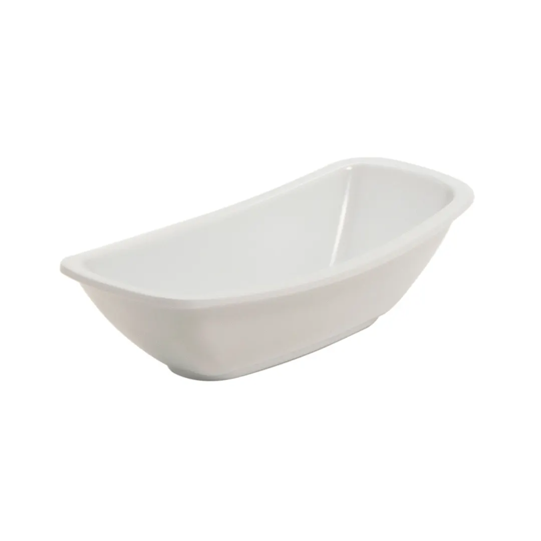 GET OB-3-W Oval Ramekin Sauce Cup, 2-1/2 Oz., 4-4/5" x 2-2/5" x 1/10", Melamine, White - 1 Dozen