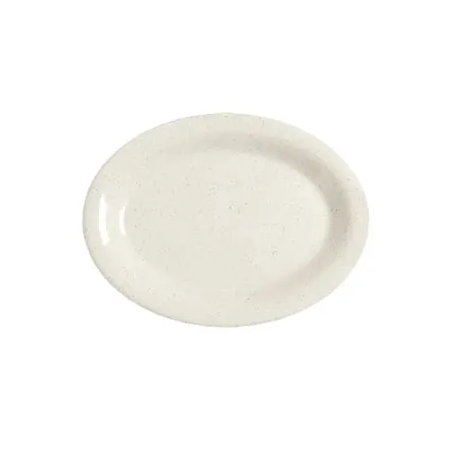 GET OP-120-IR Santa Fe Platter, 12" L x 9" W Oval Melamine Beige, Break-Resistant, NSF - Dozen