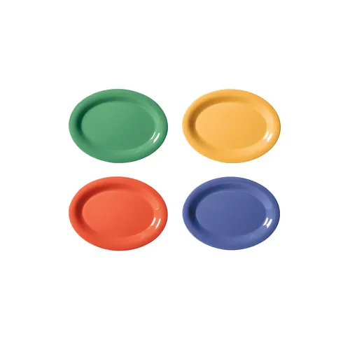 GET OP-120-MIX Mardi Gras Platter 12" L x 9" W Melamine Break‑Res DW BPA‑Free NSF - Dozen