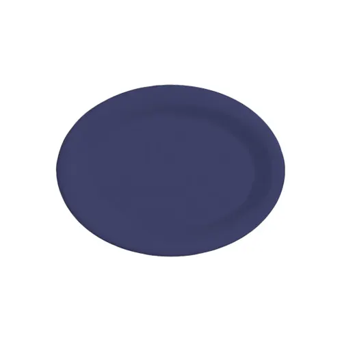 GET OP-120-PB Diamond Mardi Gras Platter, 12" x 9" Oval Melamine, Peacock Blue - Dozen