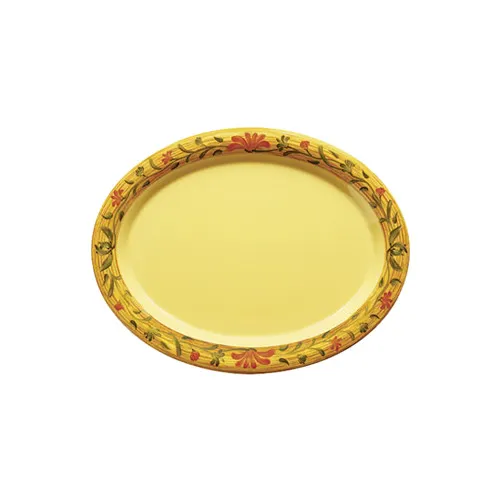 GET OP-120-VN Venetian Platter, 12" L x 9" W Oval Melamine, Pattern, Break‑Resistant, NSF - Dozen