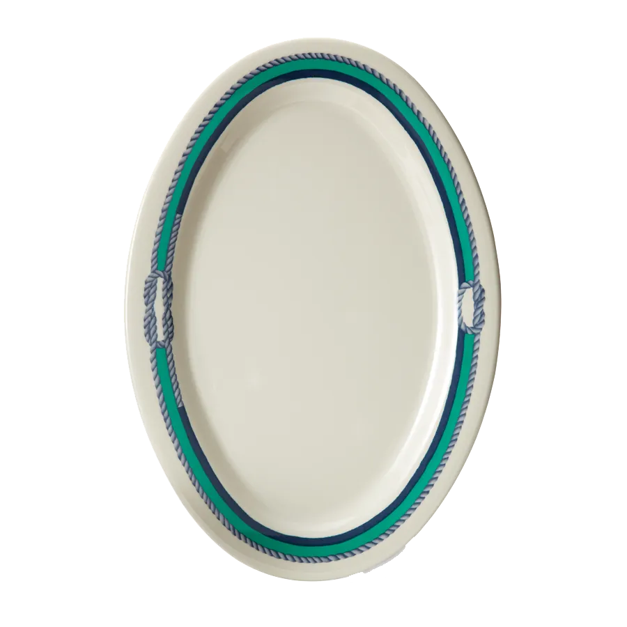 GET OP-145-FP Freeport™ Platter, 14-3/4" L x 10-1/2" W Oval Melamine, Design Pattern, NSF - 1 Dozen