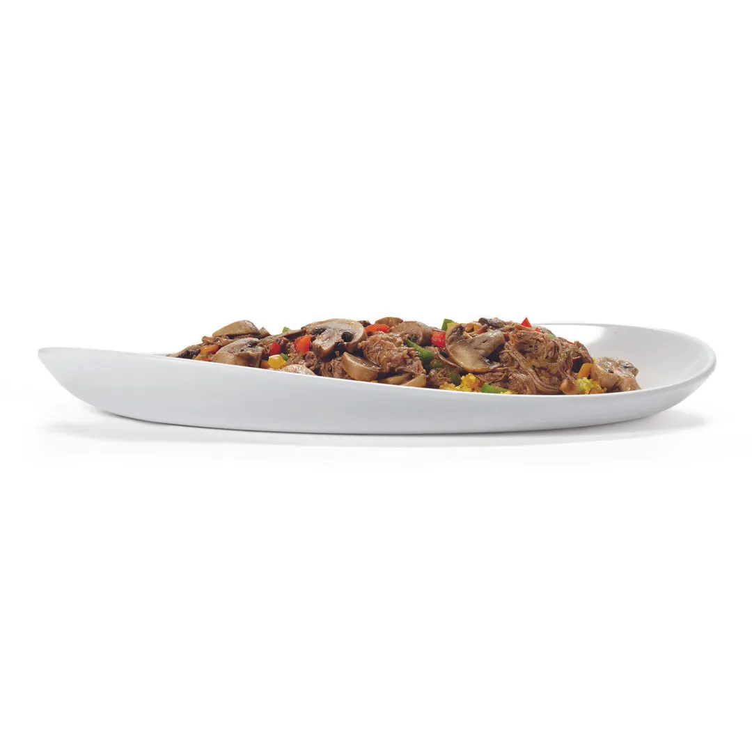 GET OP-1690-LT Osslo Platter – 16" Oval, Beige, 9" W x 3/4" H, Melamine, Dishwasher Safe, NSF