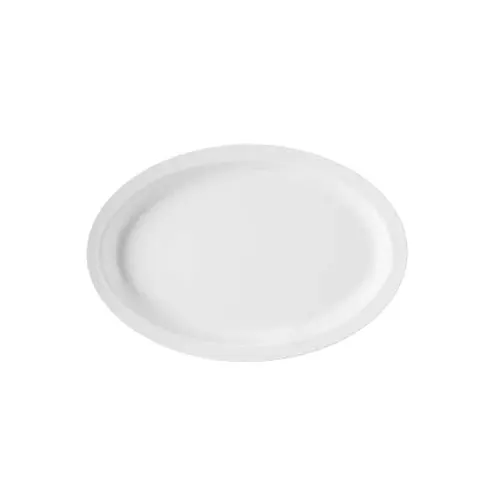 GET OP-610-W Supermel Platter, 10" x 6-3/4", Oval, Break-Resistant, Melamine, White - 1 Dozen