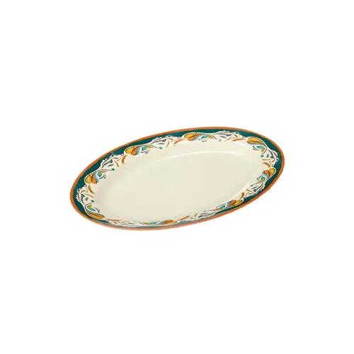 GET OP-621-BF Bella Fresco Platter, 21"L x 15"W, Oval, Break-Resistant, Melamine, Black
