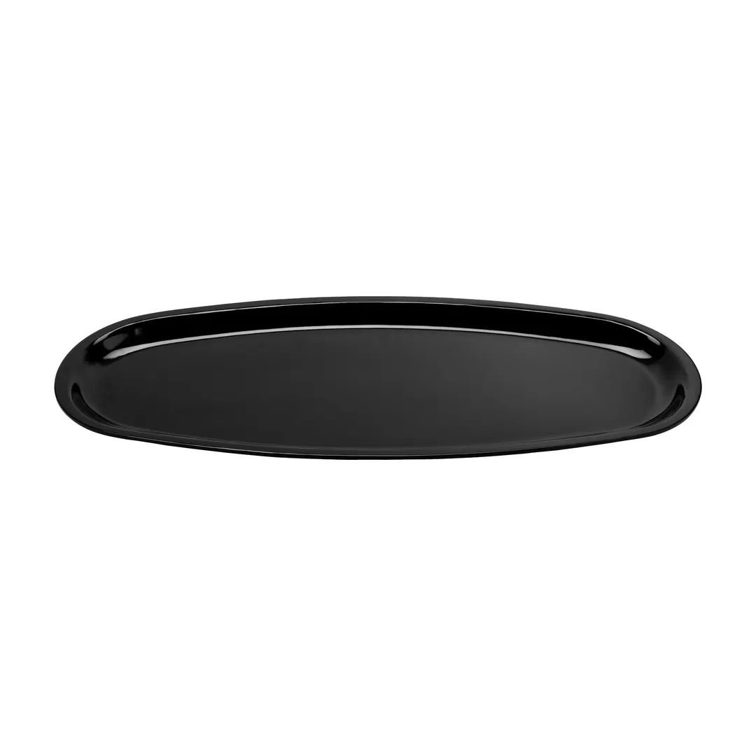 GET OP-624-BK Milano Platter – 23-1/4" x 16-3/4" Oval, Black, Break-Resistant Melamine Tray, NSF