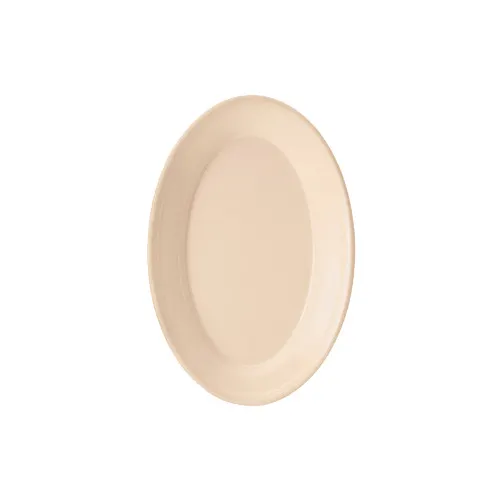 GET OP-911-T Supermel Platter, 9-1/4" x 6-1/4", Oval, Break-Resistant, Melamine, Tan - 1 Dozen