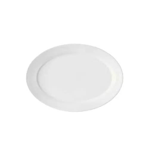 GET OP-912-W Supermel Platter, 12" x 8.5" Oval Melamine, White, Break‑Resistant, NSF - Dozen