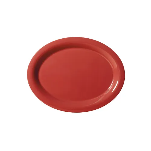 GET OP-950-CR Diamond Harvest Oval Platter, 9.75" x 7.25" Melamine, Red Break‑Resistant - Dozen
