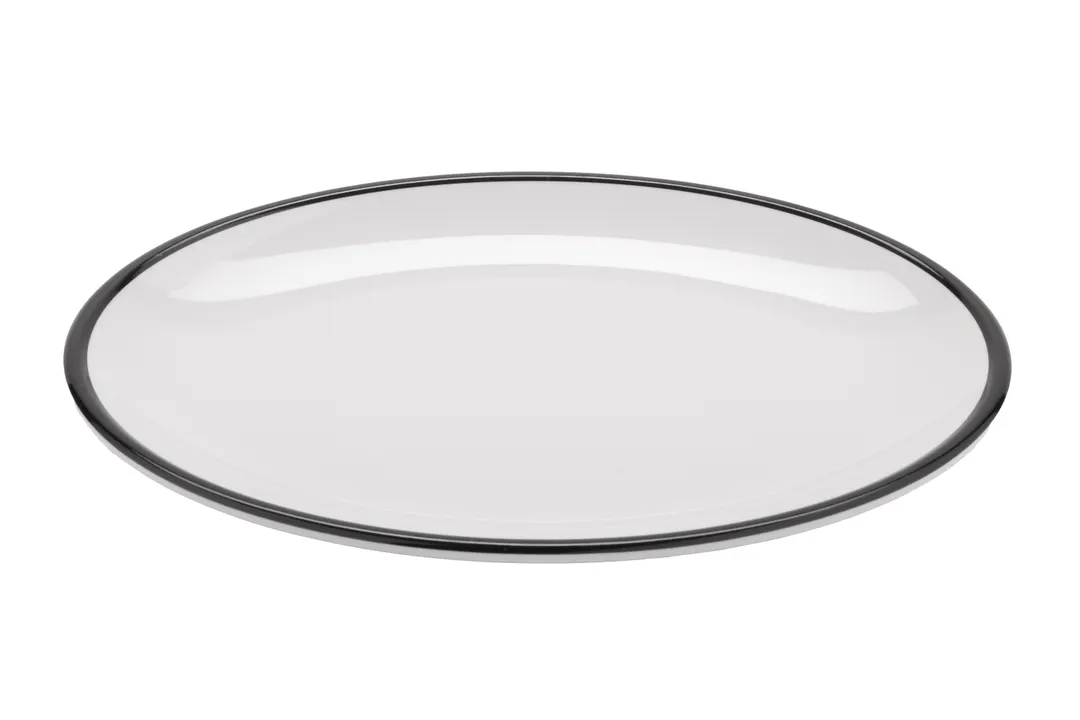 GET OP-960-W/BK Dinner Plate, 9" x 6-1/4", Oval, White, Melamine, BPA Free - Dozen