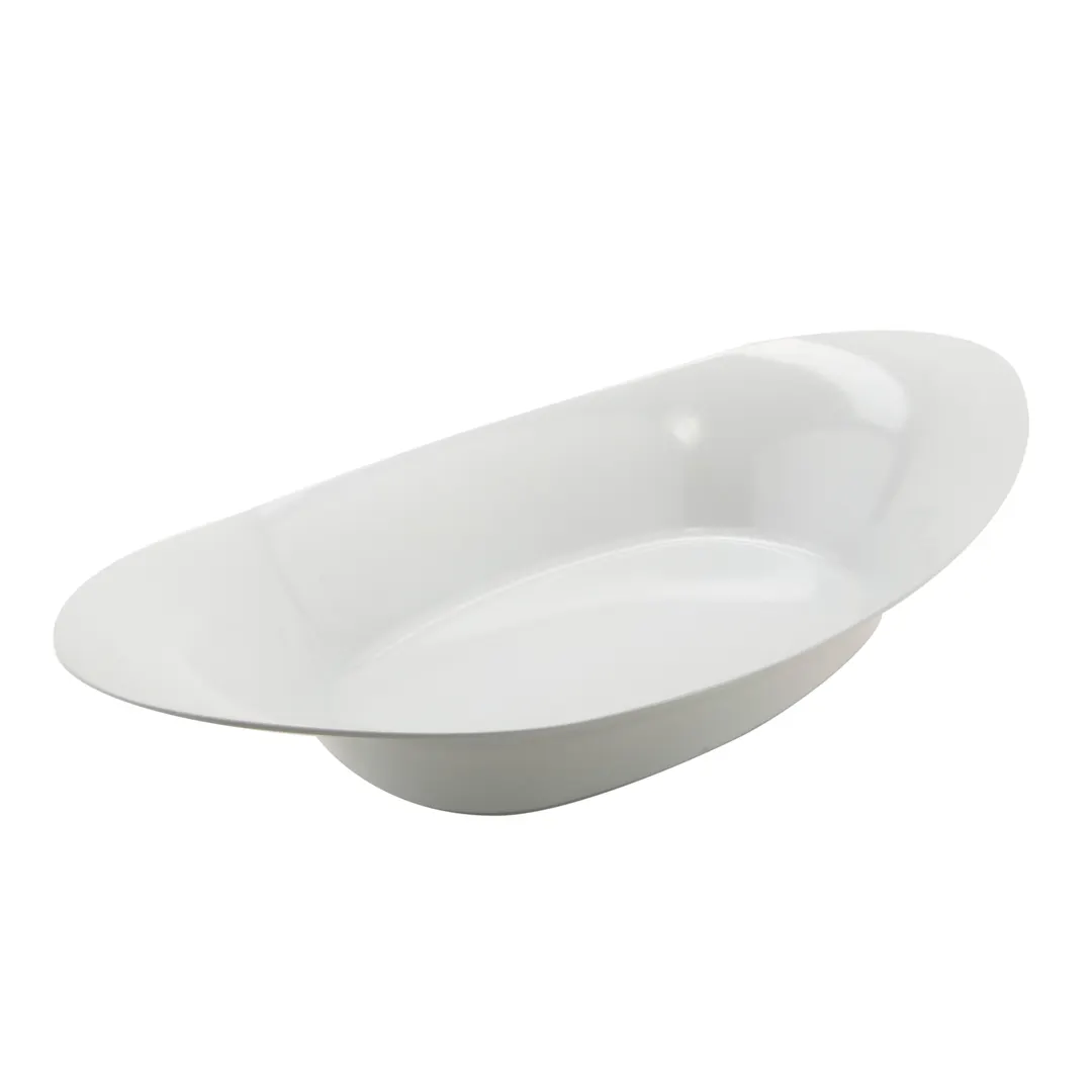 GET OVB-192-W Oval Acclaim Display Bowl, 6 Qt., 23" x 12" x 3-1/10", Melamine, White, NSF, BPA Free