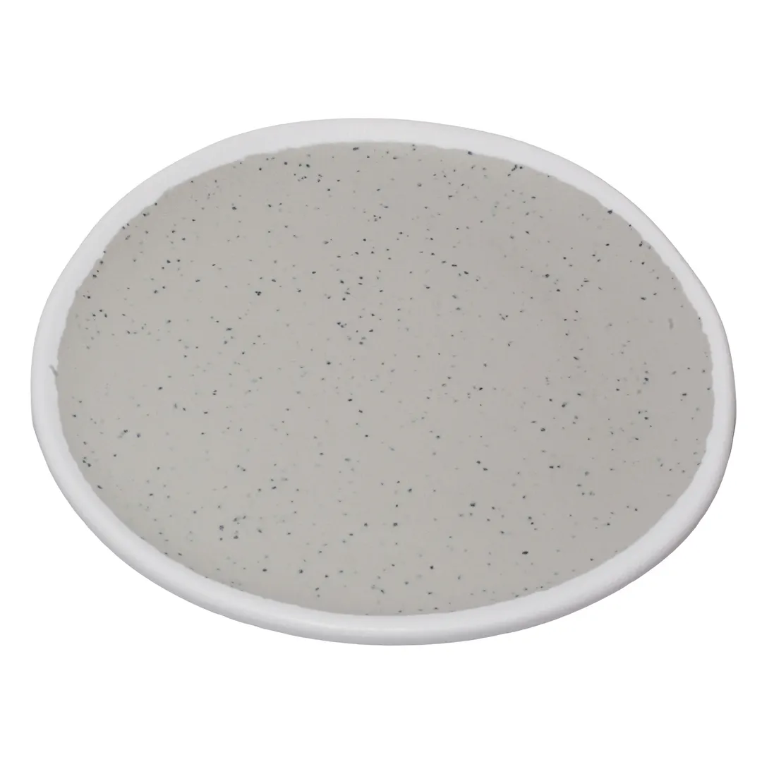 GET P-101-DVG Dinner Plate, 10.5" Round Melamine, Dove Gray/White Trim, Dishwasher Safe - Dozen