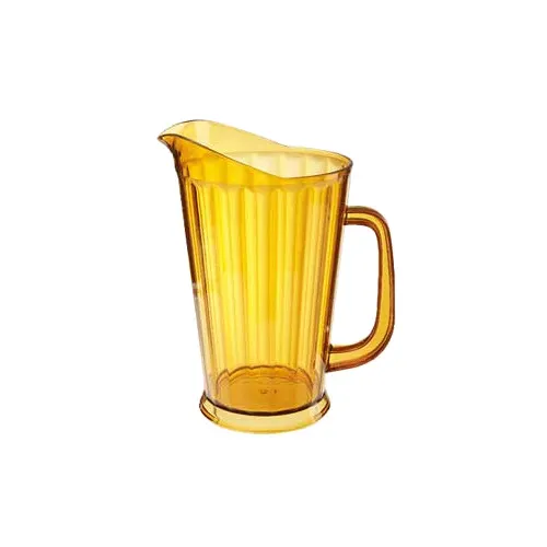 GET P-1064-1-A Beer Pitcher, 60 Oz (9" Height), SAN Plastic, Amber Color, With Handle - 1 Dozen