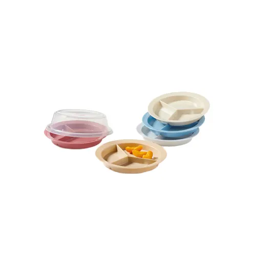 GET P-1530-SB Supermel Plate 9" Diameter x 3/4" Height Slate Blue PC 3‑Compartment - 1 Dozen