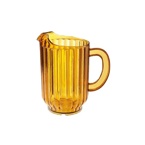 GET P-2064-1-A Water Pitcher, 60 Oz, 7-1/2" Dia. x 8-1/2" H, SAN Plastic Amber, With Handle - Dozen