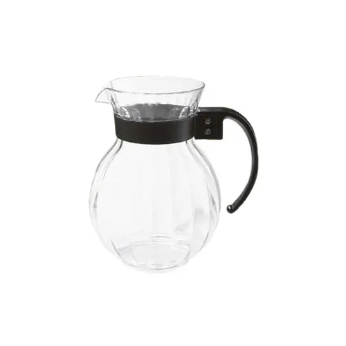 GET P-4072-PC-CL Pitcher, 72 Oz (8" Dia. x 8.5" H), Black Handle, Clear Polycarbonate - Dozen